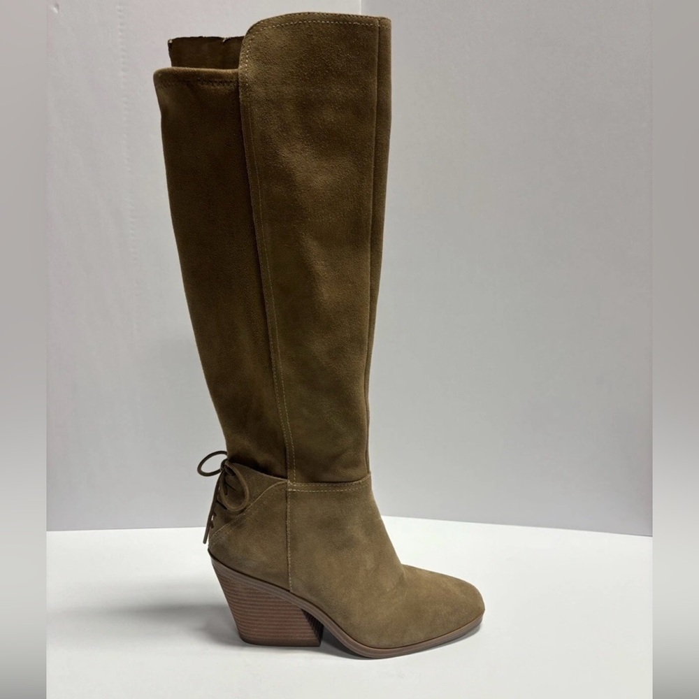 Lucky Brand Women’s Mekinna Lace-Up Suede Boots Taupe, Size 6.5 M